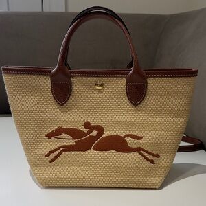 LONGCHAMP LE PLIAGE COLLECTION XS BASKET BAG Brown - Canvas - Authentic